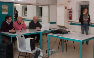 Les intervenants à la conférence , de gauche à droite : Philippe Della Valle, Jean-Pierre Bernard, Patrice PERVEZ, Aurélia Lachaud