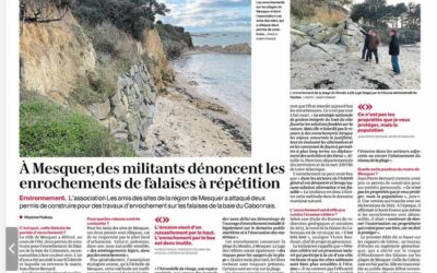 Notre action contre les enrochements de la baie du Cabonnais largement médiatisée